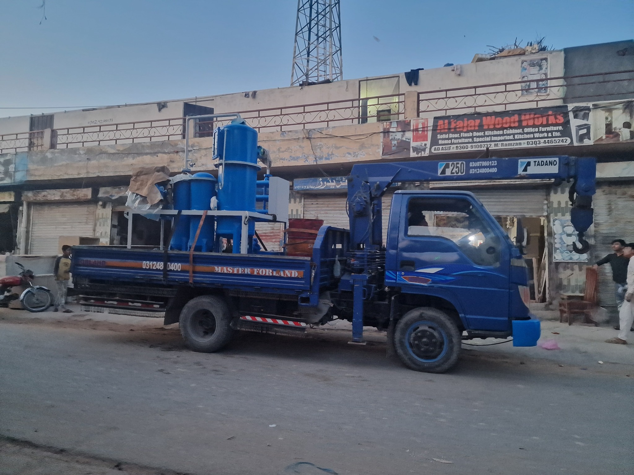 Transformer equipment being transported on a company work vehicle — company photograph